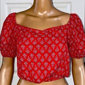 ❤️Cute Floral Pattern Crop Tops